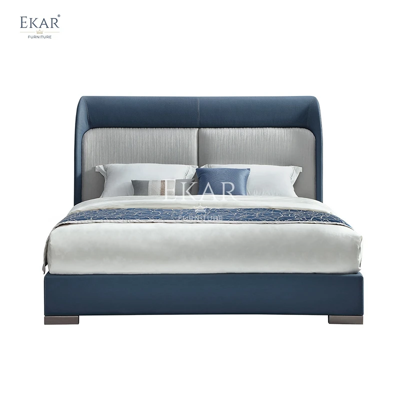 product new design modern bedside backrest embossed fabric upholstered bedroom bed-65