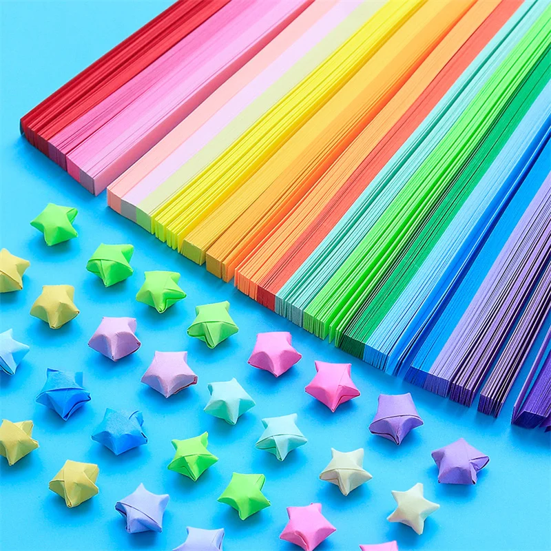 Deli 74835 1000Sheets Folded Origami Paper Lucky Star Making Wishing DIY Birthday Gift Girl High Quality