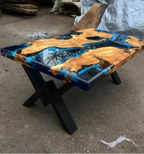 High-End Custom Epoxy Resin Table Scandinavian Style Conference Table Sustainable Furniture Rectangular Table