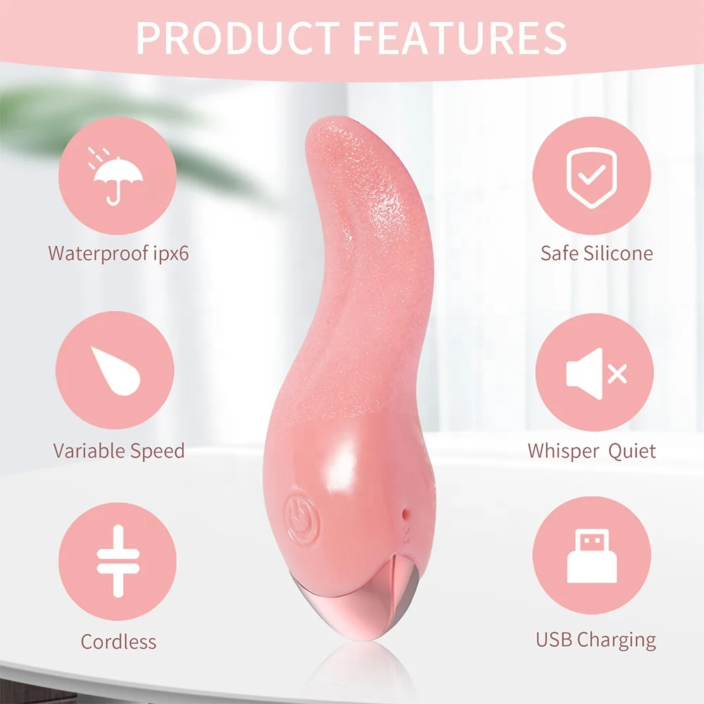 Best Seller Tongue Shaped Vibrator Licking Tongue Vibrator Woman Licking  Tongue Vibrator