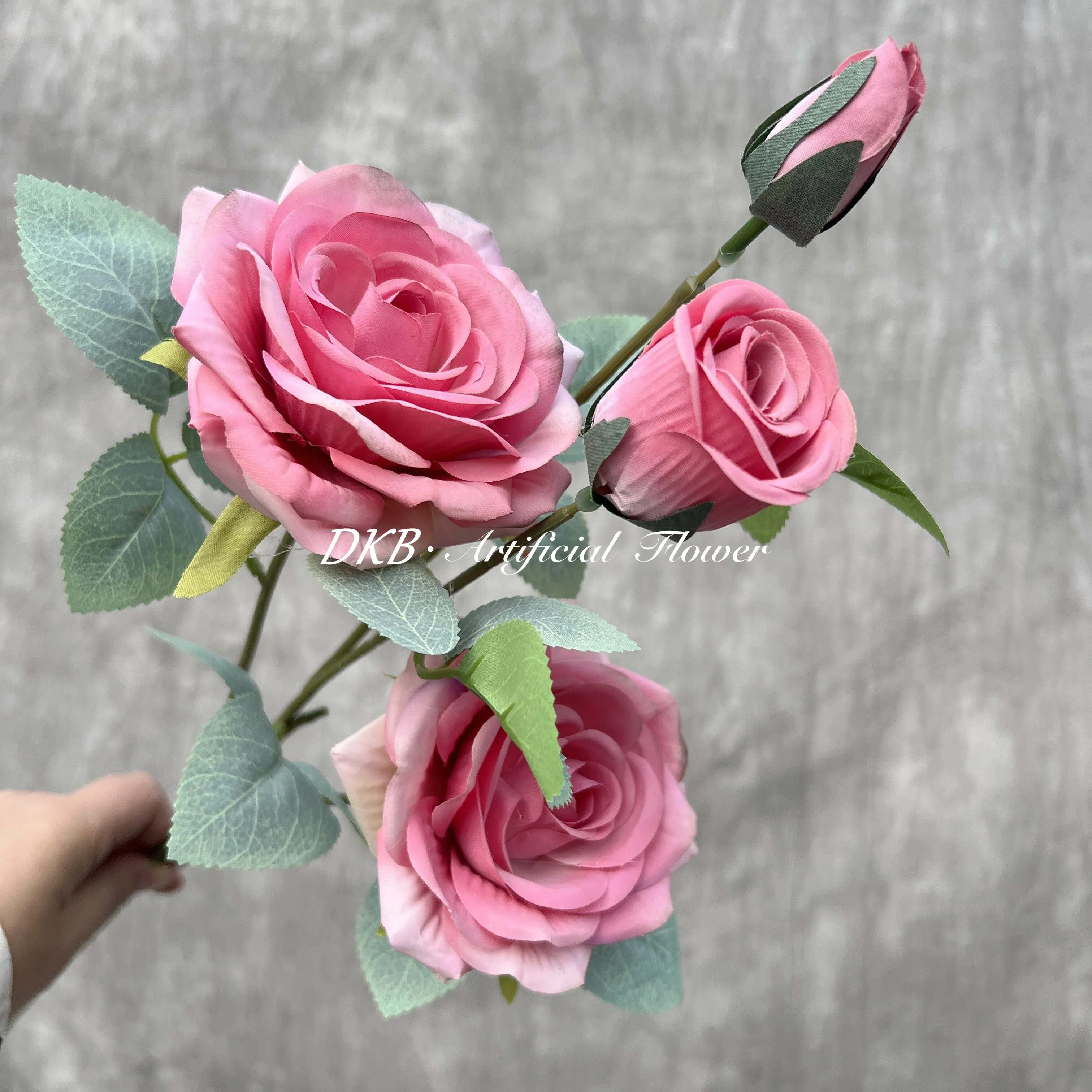Bright Pink Faux Silk Rose Buds - Artificial Decorative Flowers For Bouquets & Arrangements