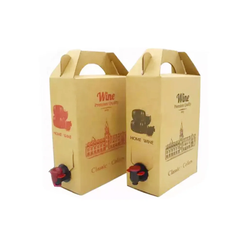 Bag in Box Beverage Carry Cardboard 3L 96oz Brown