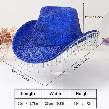Bride to Be Cowboy Hats - Glittering Fringe & Diamond Bling display picture 3