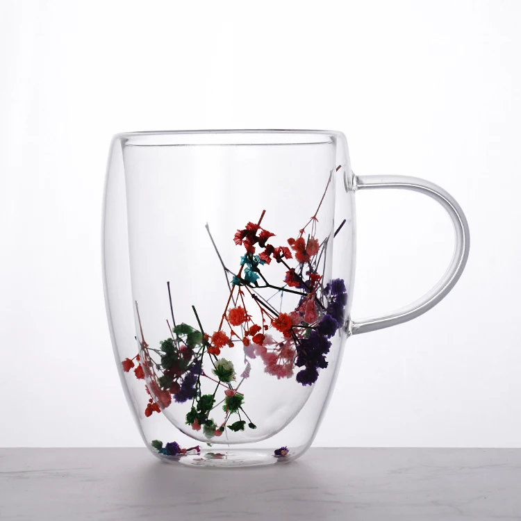 Hot Selling holiday gift Ins Style High Borosilicate double wall glass cup supplier