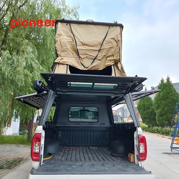 خيمة ت camping جامدة من الألومنيوم للسقف للسيارة سعة شخصين، خيمة سقف صلبة من الألومنيوم للسيارة