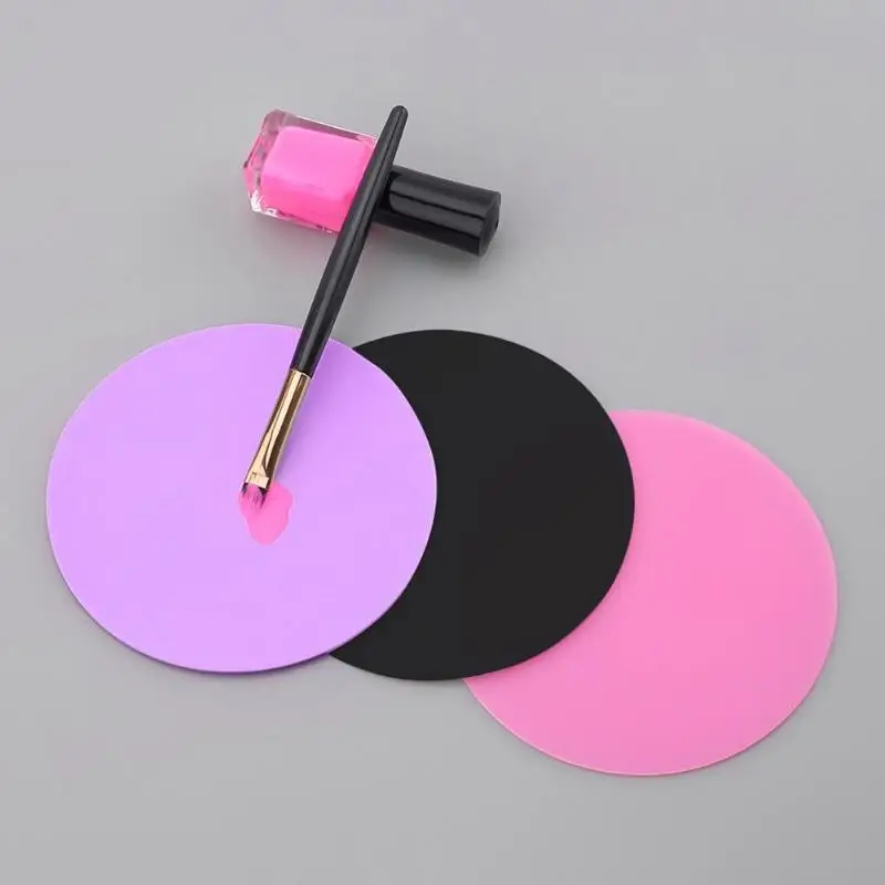 Cheap 1 PCS Silicone Paint Palette Mat Round Foldable Washable