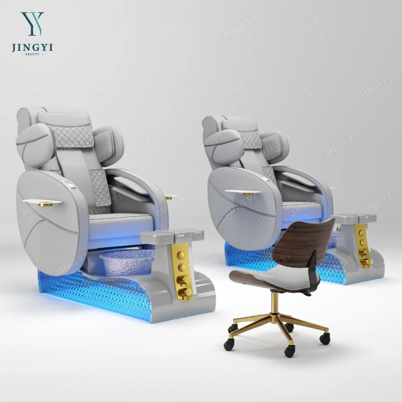 Top Seller Multi Function Rotated Wooden Pedicure Bowl Chair Foot Spa Massage Customized Nail Salon Furniture