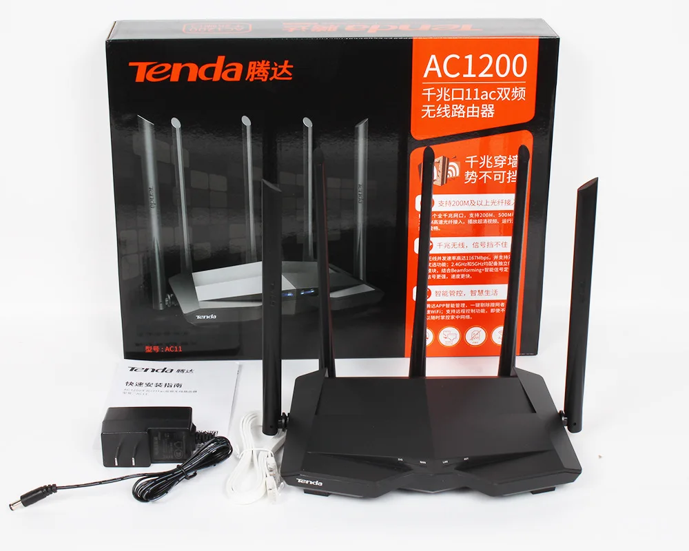 English Firmware Tenda AC11 Fast Speed 1200M Dual Bands Gigabit Network Router 5 Antennas Wireless Routers Wifi