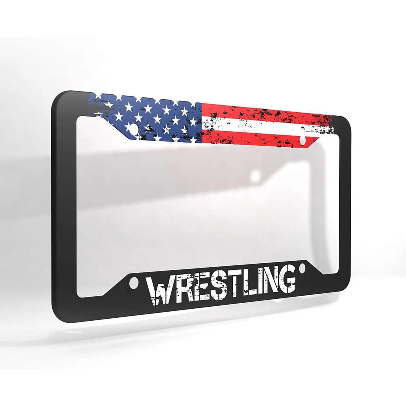 
Custom Logo Design Advertising Decorative Metal USA Car License Plate Frame 