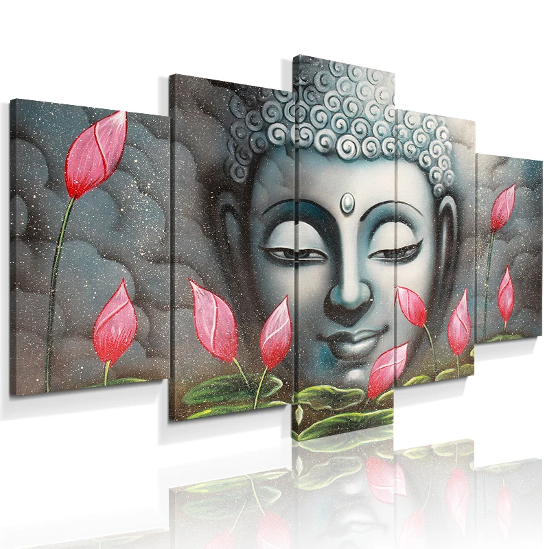 buddha 5 piece wall art