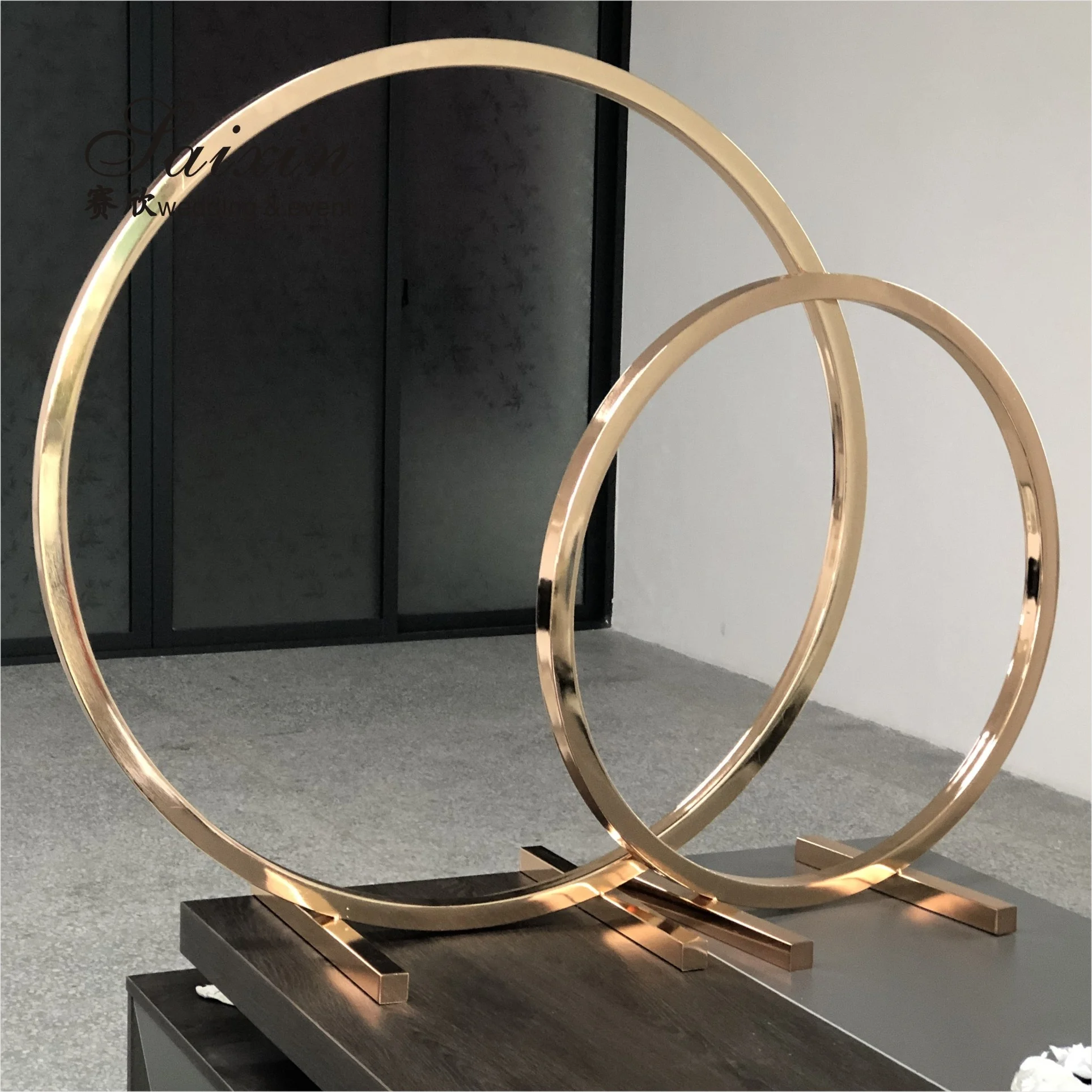 Zt354 New Wedding Centerpieces Gold Metal Round Arch Flower Stand For