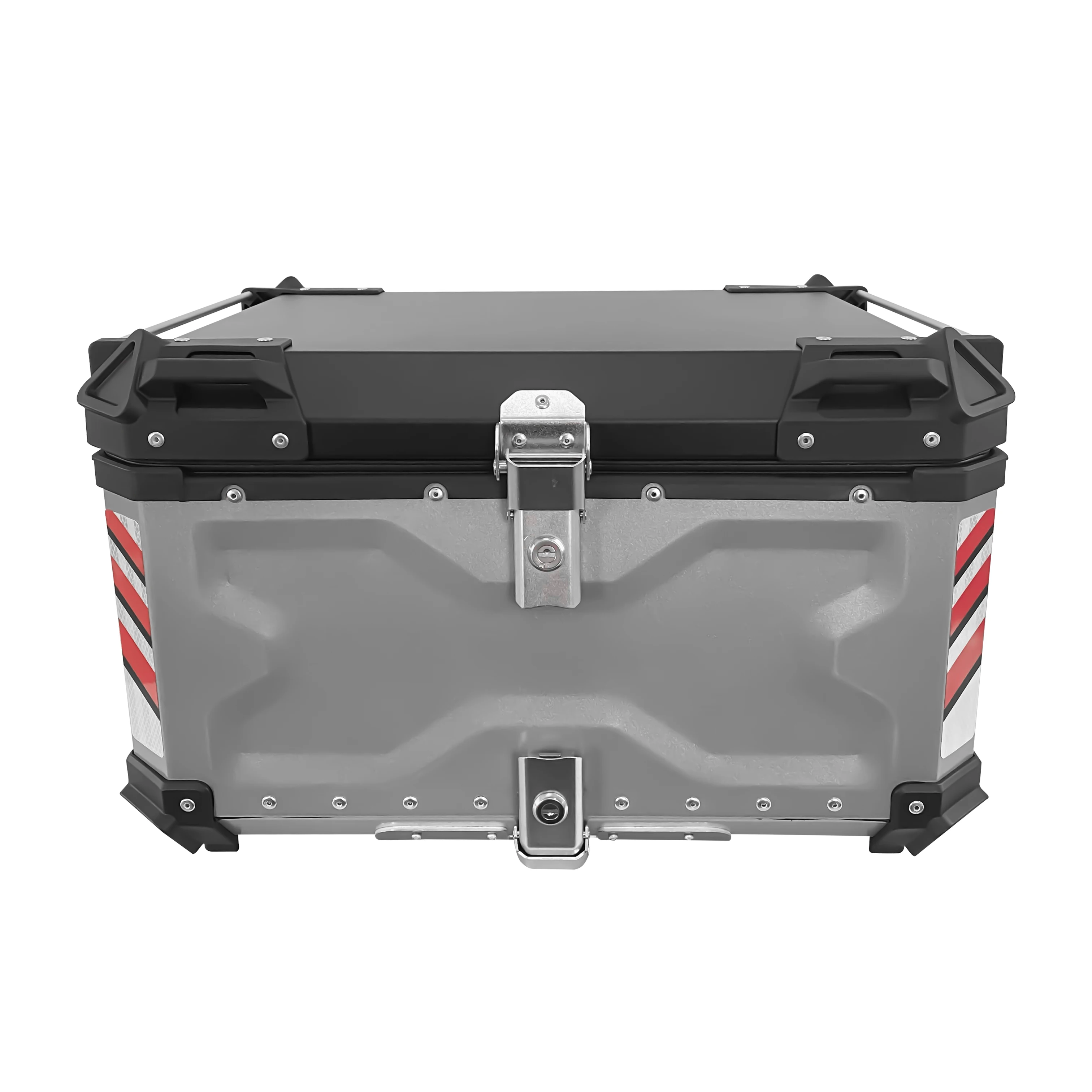 80L X Design Motorcycle Tail Box Aluminum Storage Luggage Rear Top Case Bike Top Box Motorcycle Aluminum Alloy Box