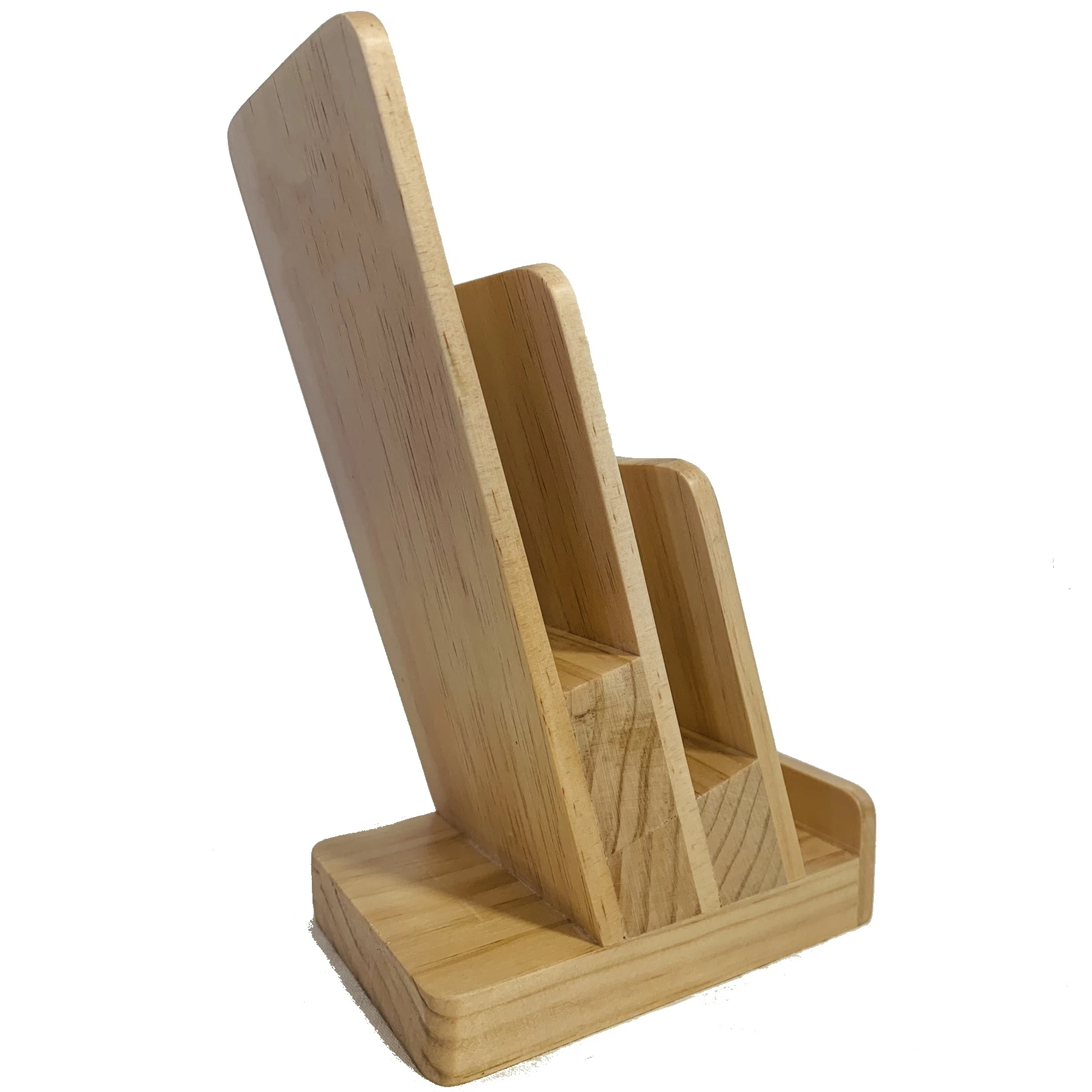 Acacia/Pine Wooden Vintage Style Sustainable Multifunction Brochure Display Stand Holder for Home Desk Organizer Flyer Menu