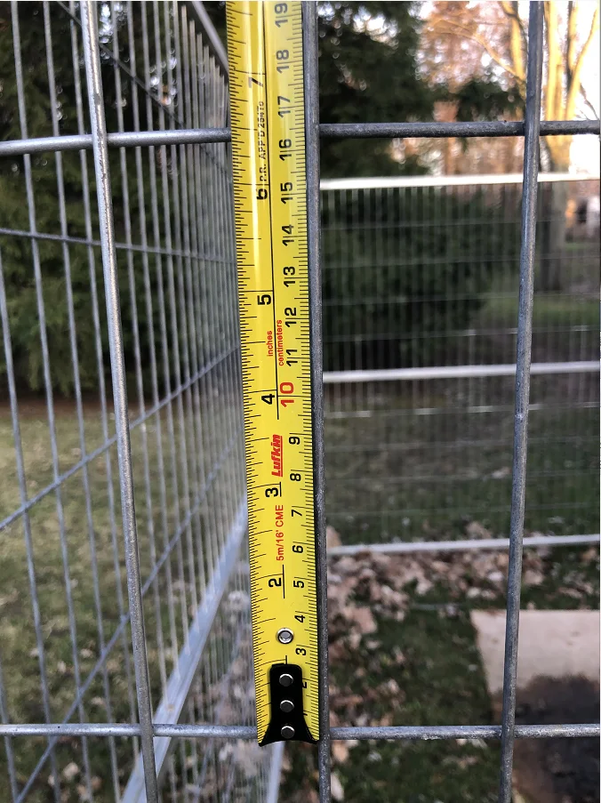 Chain Link Fence Panels 6' x 14' cross brace mesh 57mm x 57mm x 2.8mm wire tube 1½"(38mm) x 16 gague