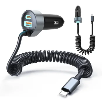 For universal car new style charger USB Fast charging Type C retractable cable