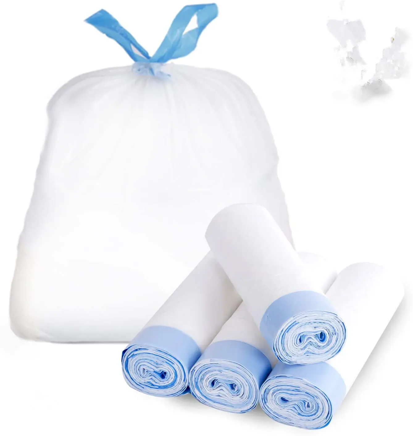 Shrink Bag Drawstring Garbage Packaging Eco-friendly LDPE Plastic Custom Logo Biodegradable Disposable Package Polybag Accept