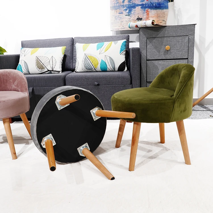 Custom Most Popular High End Trendy New Design Dining Room Furniture Cheap Price Velvet Stool Chair