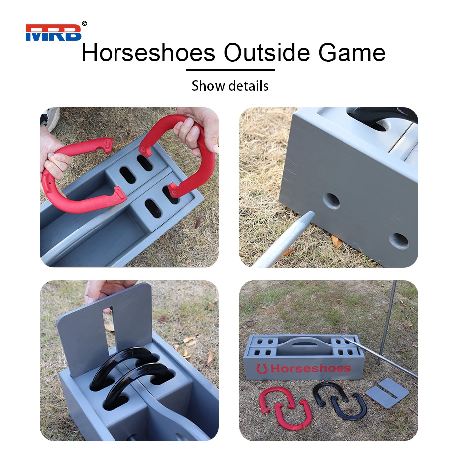 steel horseshoes game set includes 4