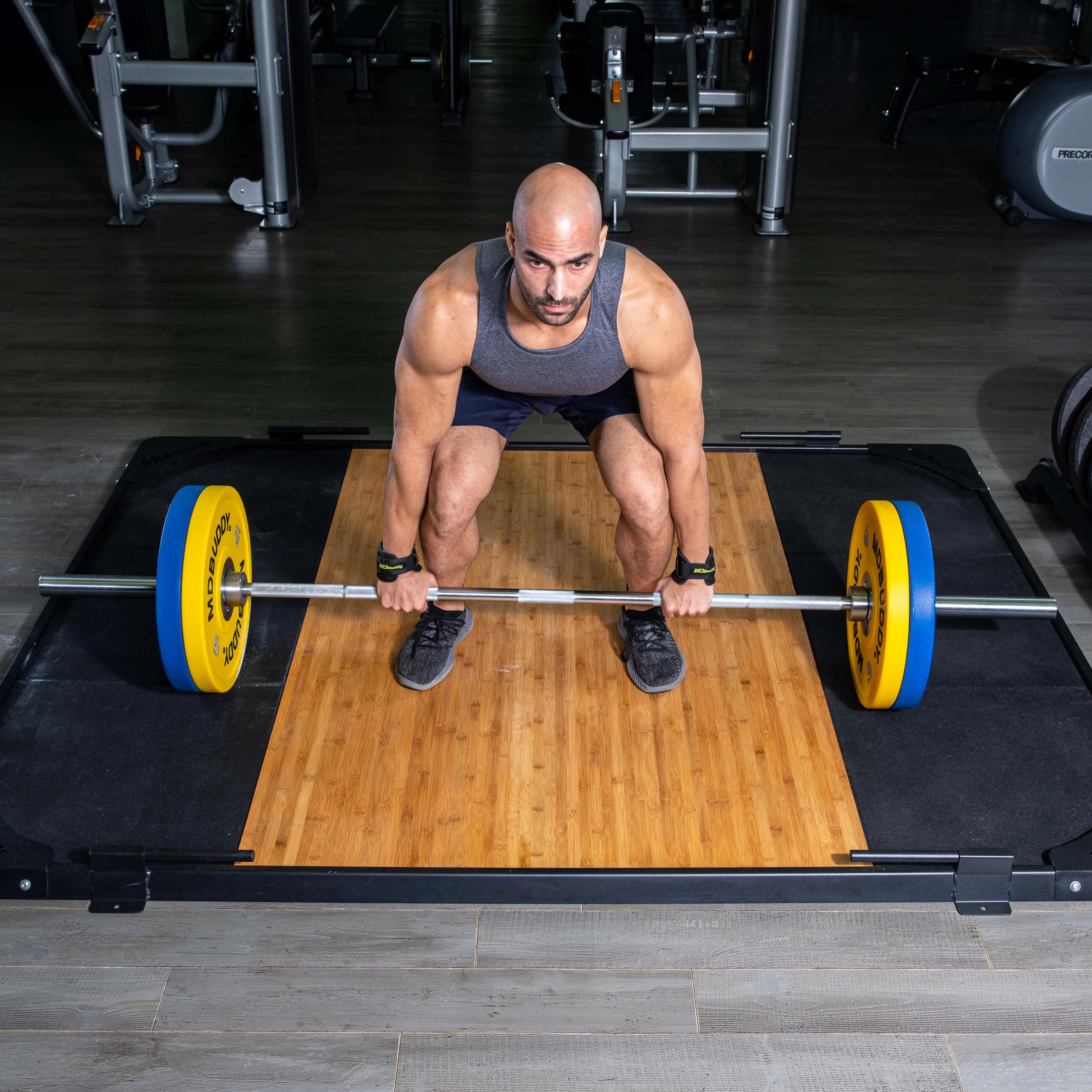 MDBuddy Weightlifting Platform Deadlifting Platform with Rubber and Baboo and Steel Frame