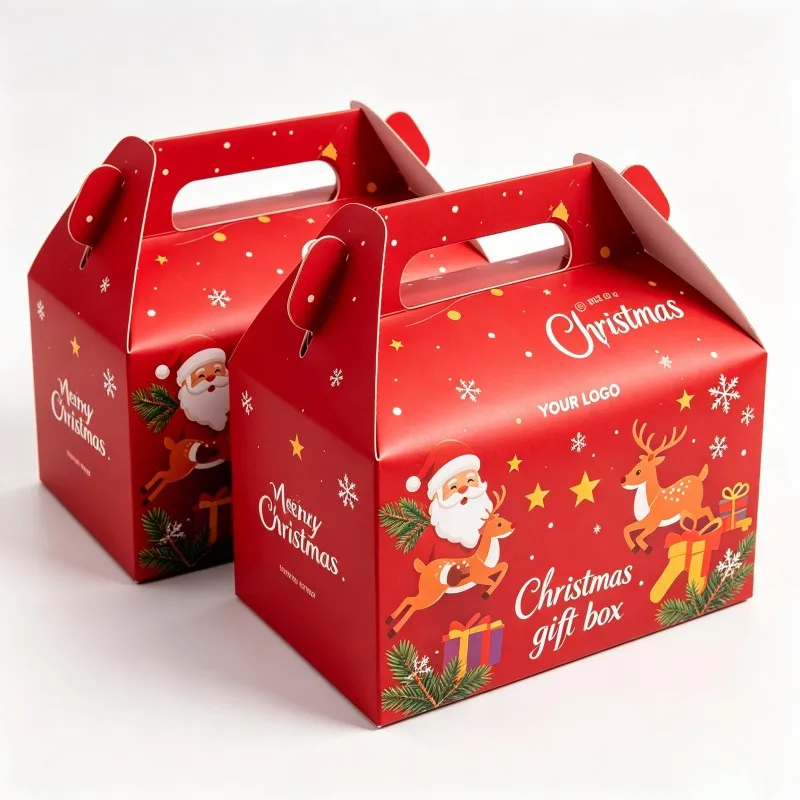 Kaxxa għall-Christmas biż-żiqq li jista' jintużaw bħala kaxxa għall-ġustu bil-biżaċċa, disponibbli f’bħala ħajt differenti, kaxxa għall-regali li tinqabbel, għall-ikel, il-frutta, b’logo personalizzat, kontenitur għall-ġustu