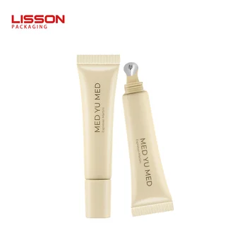 Cosmetic Plastic Empty Soft Squeeze PE 15g Eye Cream Lotion Tube Packaging Eye Cream Container With Zinc Alloy Applicator