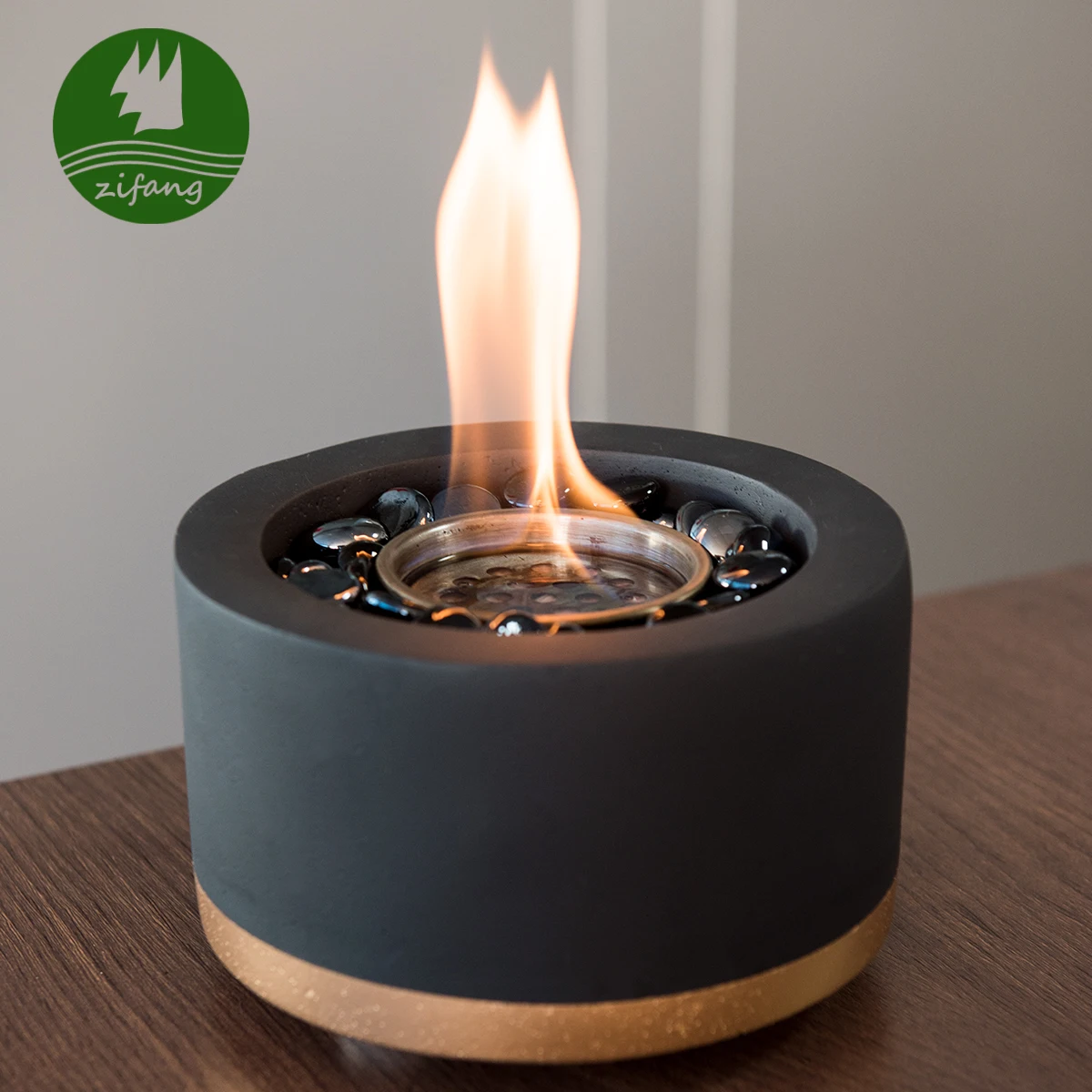 High Structure Concrete Portable Decoration Heater Concrete Gypsum Clean Energy Tabletop Fire Bowl Ethanol Mini Fireplace