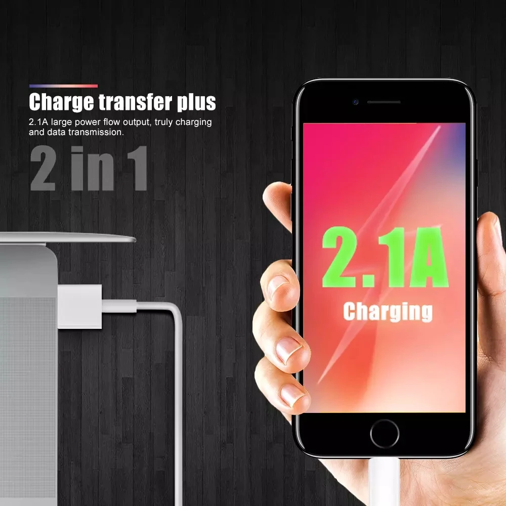Высококачественный USB-кабель для iPhone 2 1 А быстрой зарядки и передачи данных зарядный кабель зарядное