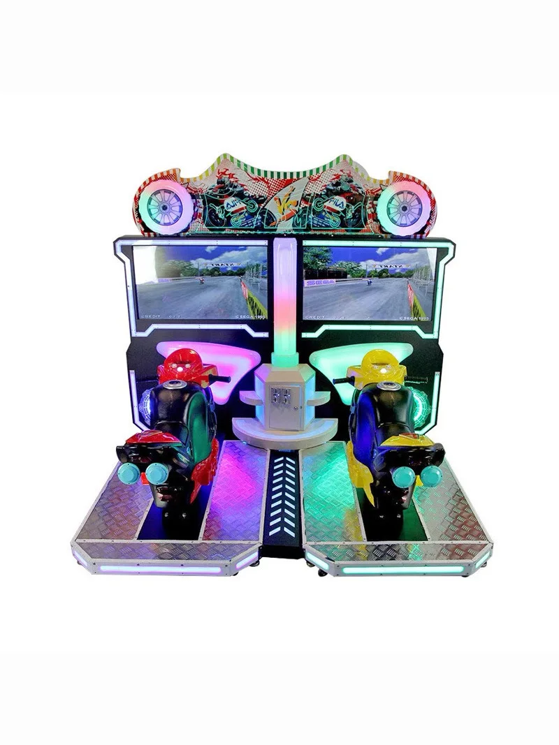 KUBIXION 레이싱 오토바이 GP 시뮬레이터 비디오 게임기 어린이 동전 작동 실내/오락 사용을위한 1 년 보증