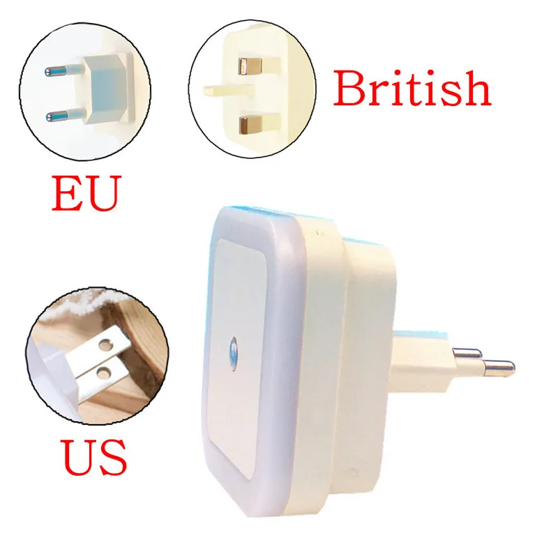 Led Night Light Mini Light Sensor Control 110v 220v Eu Us Plug Nightlight Lamp for Children Kids Living Room Bedroom Lighting