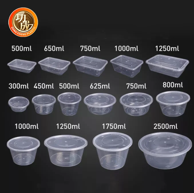 Silicone Round Disposable Plastic Food Container, Corrugated Box