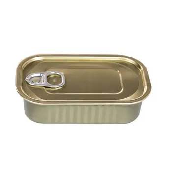 Wholesale Customization Tuna Fish Rectangular Seal Ring-Pull Tin Can Club Can with Easy Open Lid for Sardine Sea Food Packaging