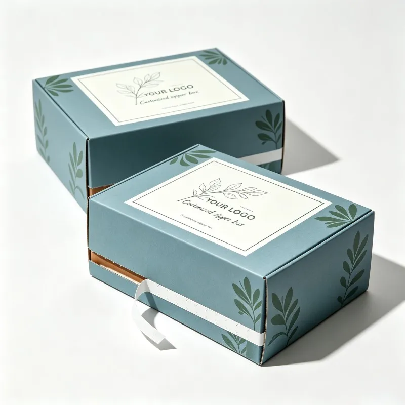 Luxury Custom logo Corrugated Cardboard Skin Care Set Cosmetics Packaging Gift Box/Perfume Box Mailer Boxes with Zipper Strip