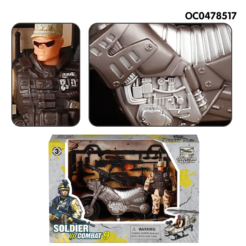 Plastic Model Kits Helicopter Toy Soldiers Set Military Army Man