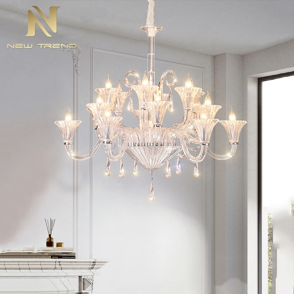 CPL-462 Wholesale Luxury French Murano Glass Chandelier – Large Wedding Venue & Banquet Hall Lighting