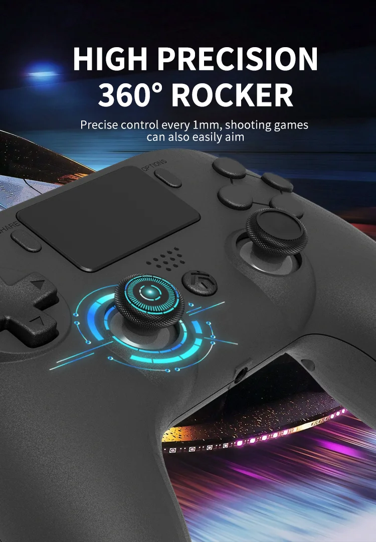For Ps4 Wireless BT Game Controller PC Portable Dual-vibration Game Joystick Gamepad Custom Gun Controller Gta5 for Ps4