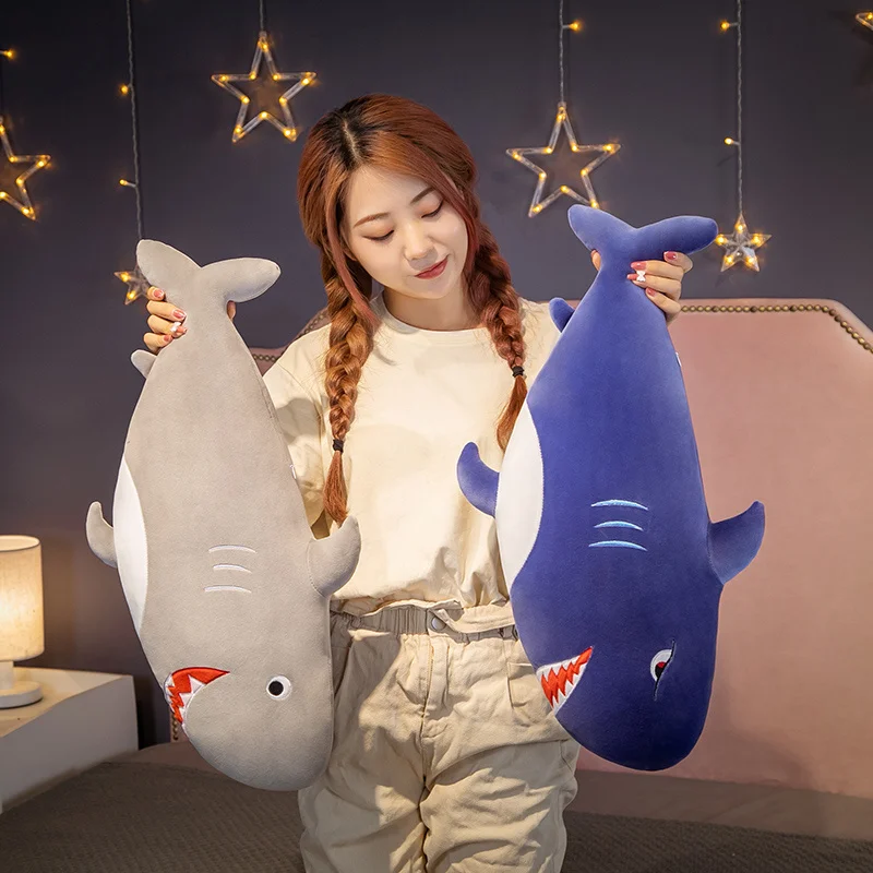 Shark Plush Toys Marine Organism Blue Shark Stuffed Animal Toy Funny Sleeping Pillow