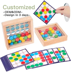 Wooden Puzzle Early Education Toys Flexible Finger Checkerboard Finger Ball Game Parent Child Interactive Battle Board Game Toys