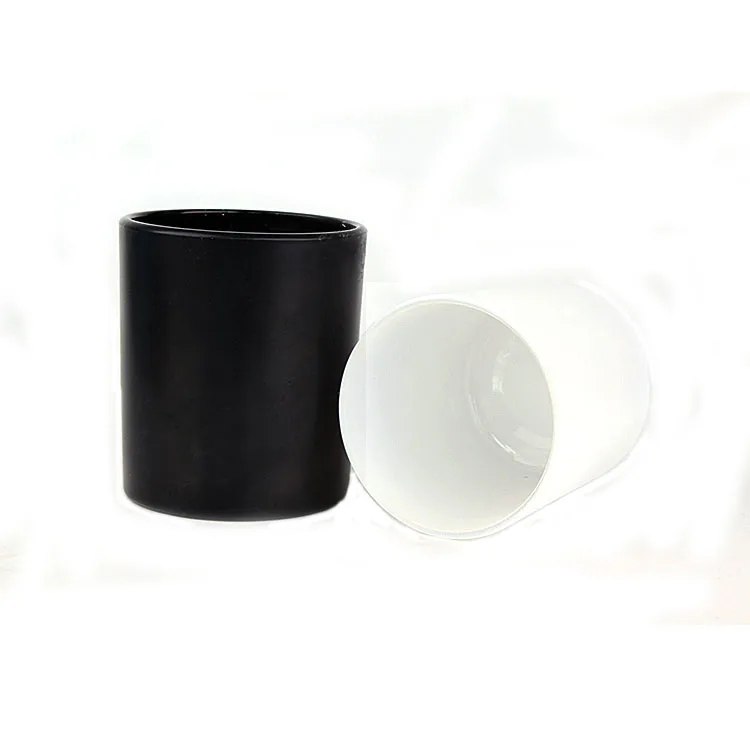 Factory Sale Empty 7oz 200ml Matte Black White Brown Glass Candle Jars Vessels Container with Lid for Candle Making
