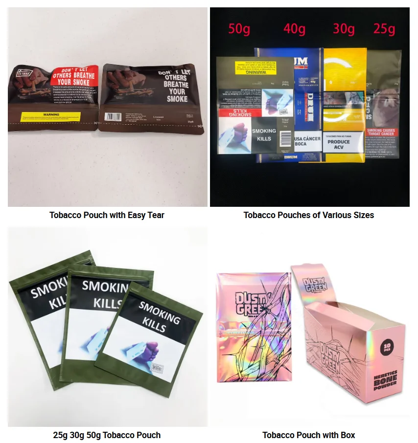 40 gram tobacco pouch Resealable Tobacco Pouches