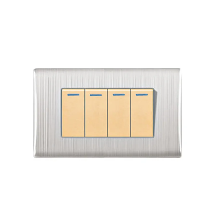 Electrical Switches Custom Design 4Gang Light Switch America Standard Light Wall Switch for Home