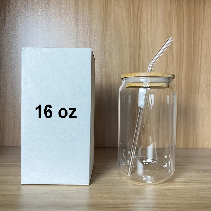 16oz High Borosilicate Tumbler Cup Can Shaped Beer Glass Drinking