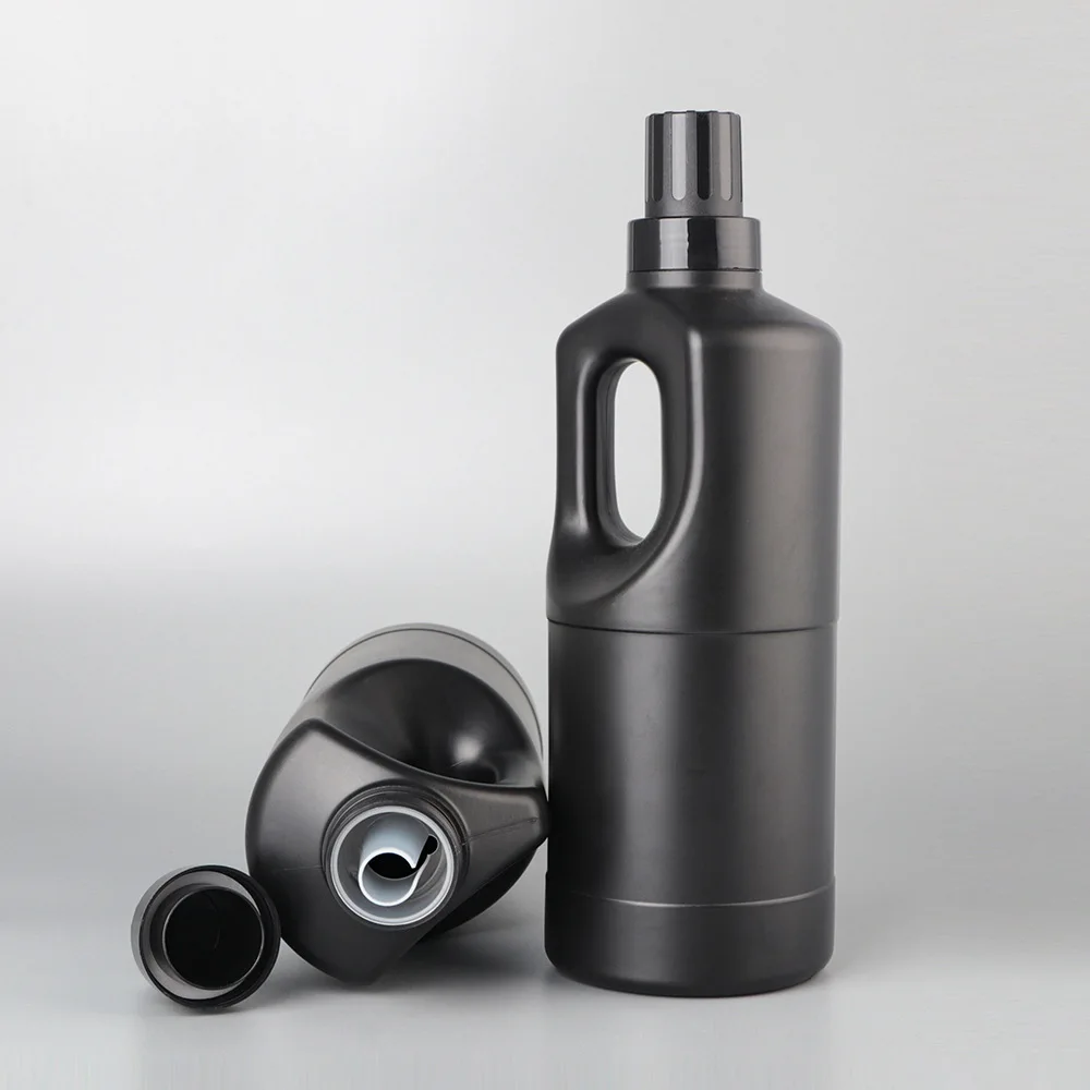 HDPE Laundry Detergent Bottles Washing Liquid Soap Plastic Bottle Round 1L 2L 3L Customize Industrial Clean Liquid Packaging