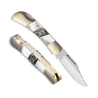 High-grade 3Cr13 hunting folding pocket knife with white brass handle