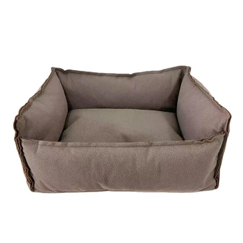 Luxury handle minimalist style popular designer camel color dog matress pet bed