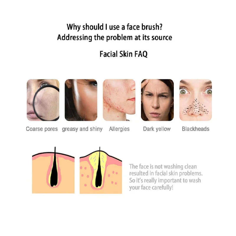 PSB rechargeable mini sonic vibrating exfoliating silicone face facial cleanser cleansing brush massager