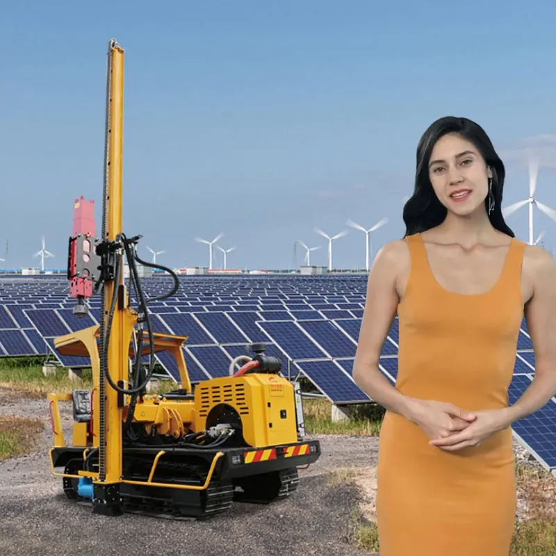 Factory's New Mini Solar Panel GPS Installation Machine Hydraulic Crawler Drop Hammer with Diesel Engine Motor Pump