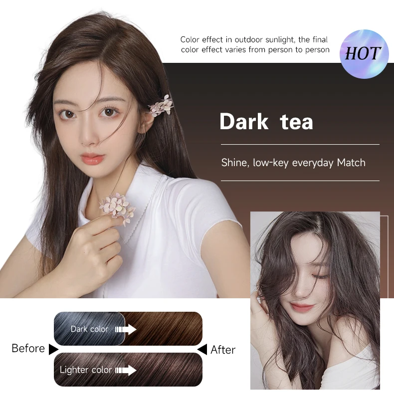 Low Price Hot Herbal Ingredients Permanent Hair Color Comb 400ml Does Not Hurt the Scalp for Multi-colored Hair