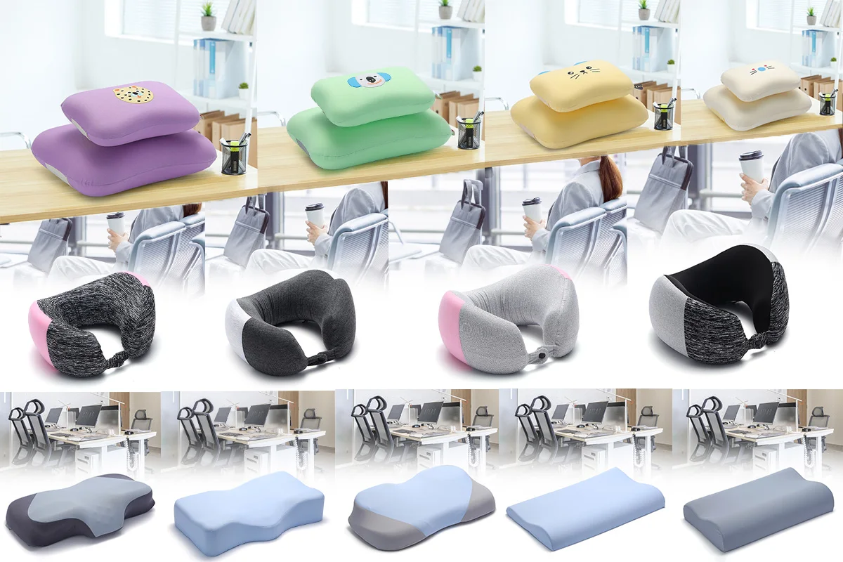 Customization Portable Slow Rebound Memory Foam U-shaped pillow Ergonomic Breathable Soft Neck Warp Support Travel Pillow