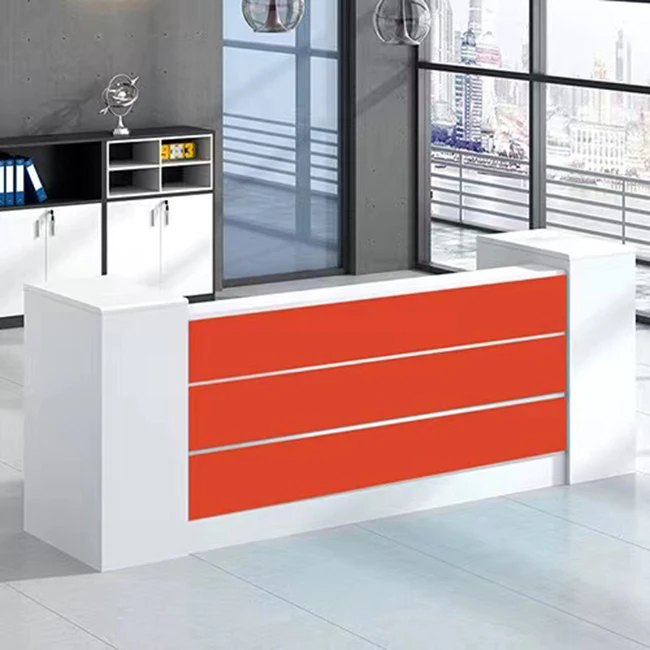 Factory Made Cheapest Reception Desk for One Person Bank Cash Counters Small Office Reception Desk