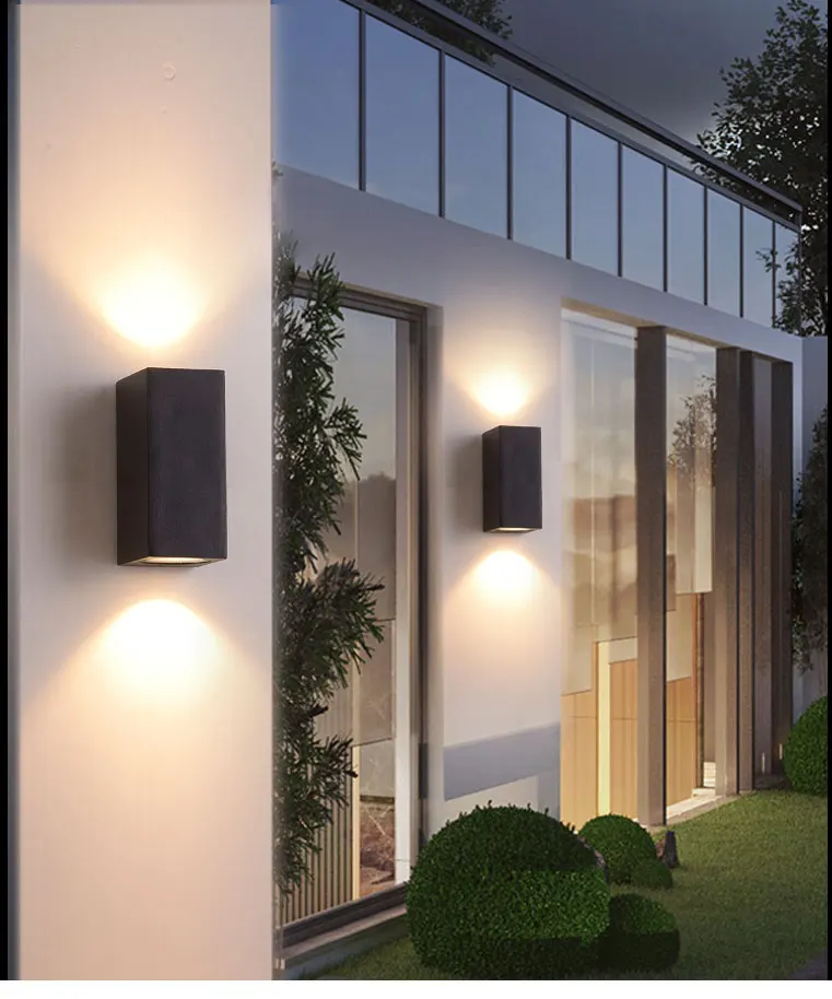 Modern Exterior Lighting Outdoor Lights 6w 3000k Up and Down Wall Light Outdoor AC85-265V With Black Finish